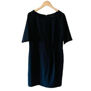 Banana Republic Black Side Pleated Short Sleeves Dress Size 12